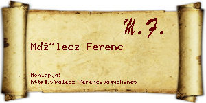Málecz Ferenc névjegykártya